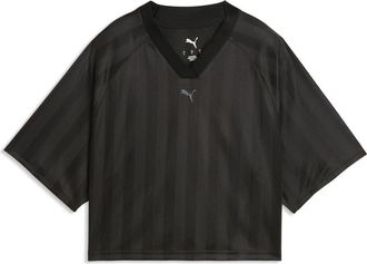 Puma League Jersey Crop Top in Puma Black at Nordstrom, Size X-Large