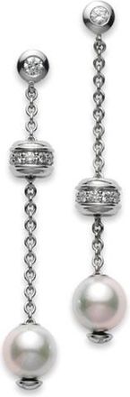 Mikimoto 18K White Gold Akoya Diamond 0.44Ct Pearl Earrings - PEL757DW