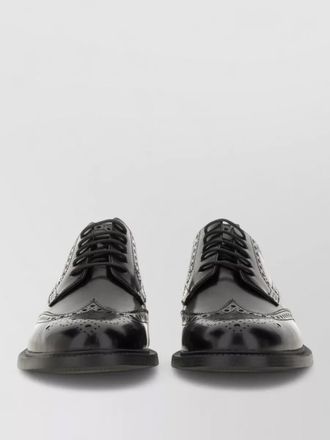 HUGO BOSS leather brogue derby loafer round toe