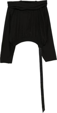 Rick Owens Cropped Hooded Top - Dames - Blouses - Zwart - ONE Size - Katoen - Overhemden