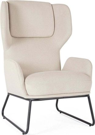 Decorspace Poltrona Ophelia seduta in compensato e rivestimento in poliestere per interno -Grigio Scuro