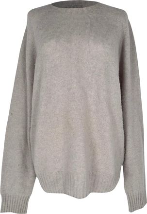 Tom Ford Knitted Round Neck Sweater in Beige Cashmere