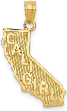 Diamond2Deal 14k Yellow Gold CALI GIRL State Map Pendant