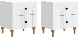 vidaXL Armario De Noche 2 Uds. 43 X 34,5 X 48 Cm Madera De Ingenier&iacute;a Vidaxl
