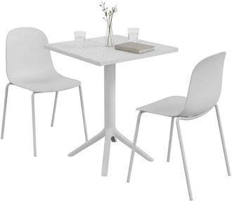 Clp Conjunto De Jardin Nerra Con 2 Sillas Blanco