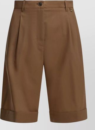 Herno wool shorts pleated front belt loops