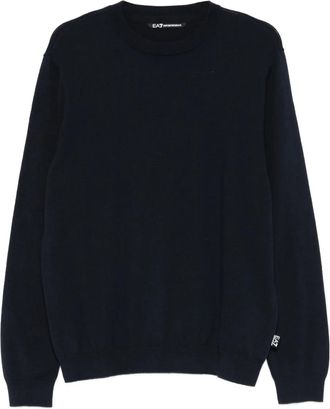 Emporio Armani logo-patch sweater - Blue