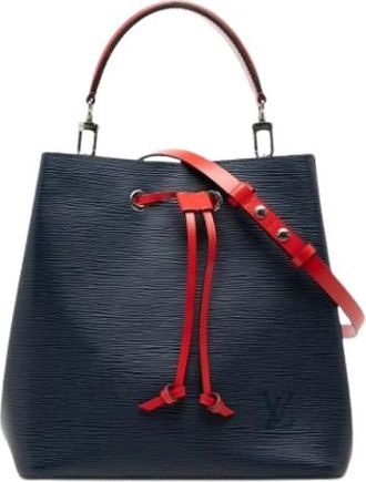 Louis Vuitton Pre-owned Neo Noe Bucket Bag - Dames - Vintage Tas - Blauw - ONE Size - Leer - Vintage
