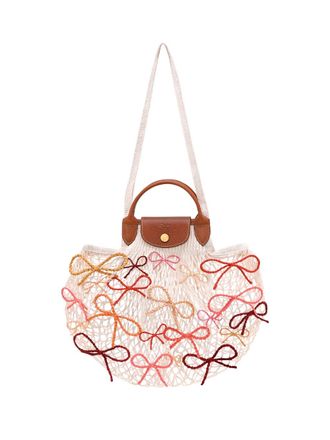 Longchamp Le Pliage Filet Raphia Large Mesh Bag