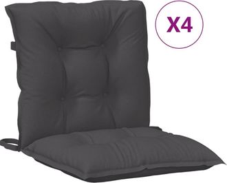 vidaXL Cojines Silla Respaldo Bajo 4 Ud Tela Gris Antracita Melange Vidaxl