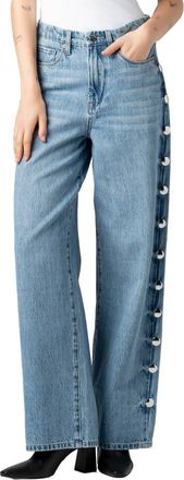 Blank NYC Franklin Studded Barrel Leg Jeans in Silver Spoon at Nordstrom, Size 24