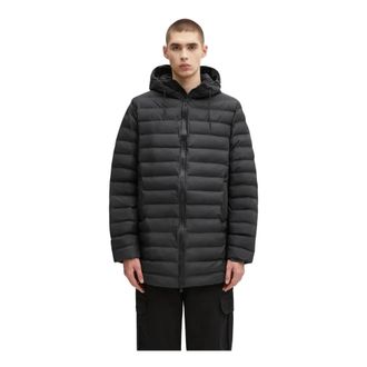 Rains Lohja Hooded Puffer Jacket - Heren - Winterjassen - Zwart - M - Leer - Jassen
