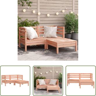 vidaXL vidaXL Poggiapiedi da esterno - Divano Giardino 2 Posti con Poggiapiedi Legno Massello Douglas