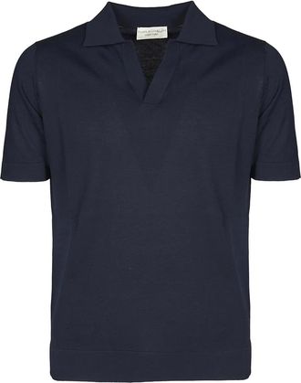 FILIPPO DE LAURENTIIS polo-collar short-sleeve T-shirt - men - Cotton - 50 - Blue