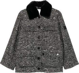 Ermanno Scervino Giubbotto 99249 - Dames - Blazers - Zwart - 2XS - Tweed - Jassen
