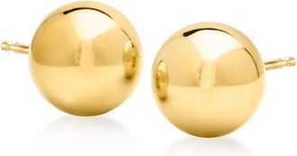 Ross-Simons Italian 12mm 18kt Gold Over Sterling Ball Stud Earrings