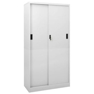 vidaXL Armadio Con Anta Scorrevole Grigio Chiaro 90x40x180 Cm Acciaio - Vidaxl