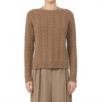 Max Mara Aramis Crewneck Sweater In Camel Melange