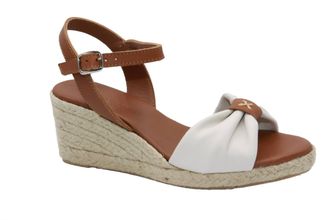 Eric Michael Womens Bailey Wedge Sandal In Tan/white