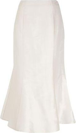 8 by YOOX SILK-SHANTUNG HIGH-WAIST FLARED MIDI SKIRT