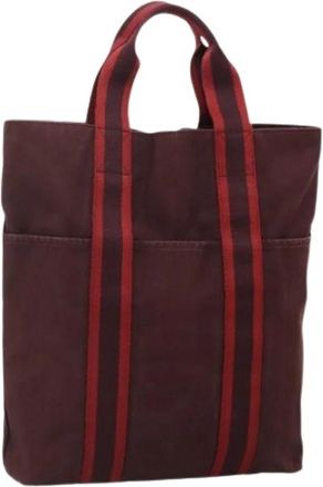 Herm&egrave;s Pre-owned Tote Bags, female, Red, Size: ONE SIZE Pre-owned Vintage Canvas Tote Bag
