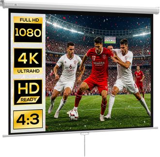OEM Pantalla Proyector De 84 Pulgadas Formato 4:3 4k Pantalla De Proyecci&oacute;n Montaje En Pared O Techo Blanco