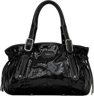 Tod's Black Patent Leather Tote Bag (Pre-Owned)