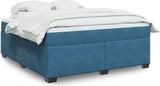 vidaXL Vidaxl - Cama Box Spring Con Colch&oacute;n Terciopelo Azul Oscuro 180x200 Cm