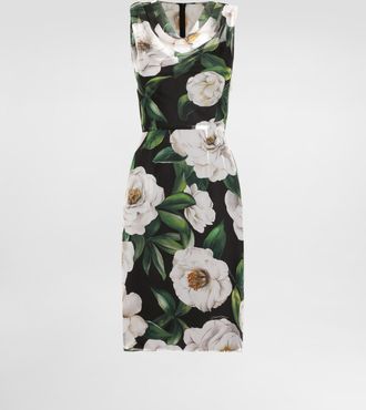 Dolce & Gabbana Gardenia-print Chiffon Midi Dress - Woman Dresses Print 36