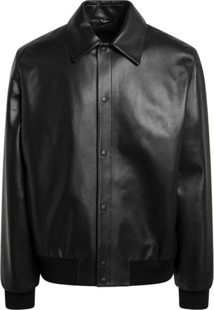 Fendi Leren Blouson - Heren - Zomerjassen - Zwart - XL - Wol - Jassen
