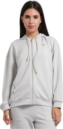 Emporio Armani Zip-through Sweatshirt - Dames - Vesten met rits - Grijs - L - Hoodies & sweatvesten