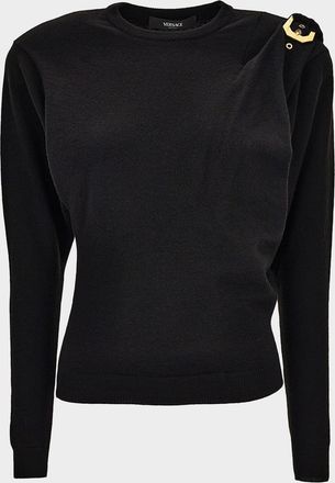 Versace Wool Knit Buckle Sweater