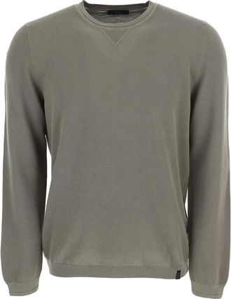 Fay Rondgebreide trui - Heren - Ronde hals truien - Groen - 2XL - Wol - Truien & Vesten