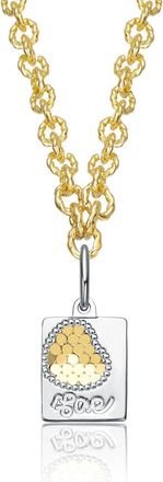 Rachel Glauber Two-Tone Boundless Love Dog Tag Pendant Necklace