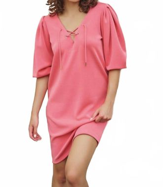 Esqualo Delia V-Neck Dress In Pink