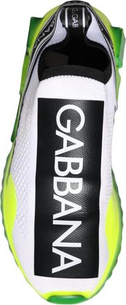 Dolce & Gabbana White Yellow Slip On Sorrento Sneakers Womens Shoes (Pre-Owned)