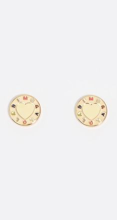 Bimba & Lola Heart logo earrings in Ivory at Nordstrom