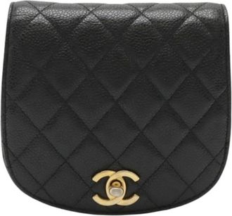 Chanel Pre-owned Belt Bags, female, Black, Size: ONE SIZE Pre-owned Leather Belt Bag