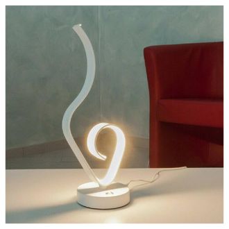 Trade Shop Trade Shop - Lume Da Comodino Ad Onda Design Moderno 10 W Lampada Tavolo Abatjour 39x15 Luce