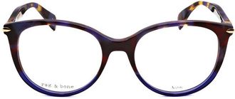 Rag & Bone Ladies Blue Rectangular Eyeglass Frames RNB3023-1