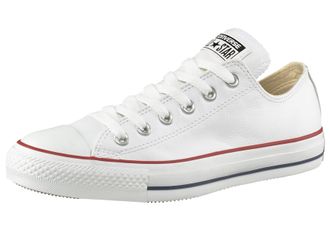 Converse Sneaker CONVERSE Chuck Taylor All Star Basic Leather Ox, Damen, Gr. 36,5, weiss (wei&szlig;), Leder, Schuhe Sneaker