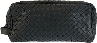 Bottega Veneta Black Intrecciato Leather Clutch (Authentic Pre-Loved)