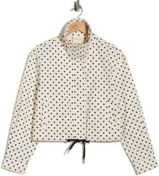Current Elliott Stand Collar Jacket in White Black Polka Dot at Nordstrom Rack, Size X-Small