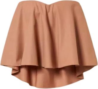 Twinset Wool Blend Bustier Top - Dames - Tops zonder mouwen - Beige - S - Wol - Tops