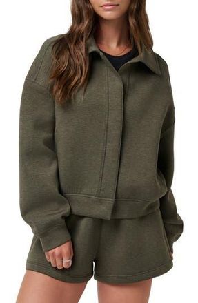 Travis Mathew Cloudscape Button-Up Jacket in Heather Grape Leaf at Nordstrom Rack, Size X-Large