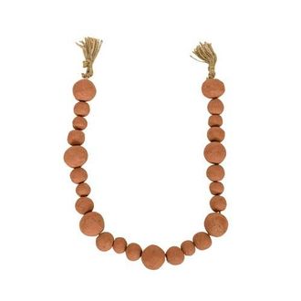 Foreside Home And Garden Bead Garland Terracotta & Jute in Orange at Nordstrom, Size Medium