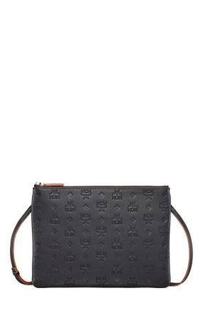 MCM Aren Crossbody Pouch in Monogram Leather in Black at Nordstrom
