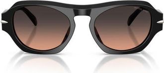 Michael Kors Toronto 52mm Gradient Geometric Sunglasses in Black /Brown Gradient at Nordstrom