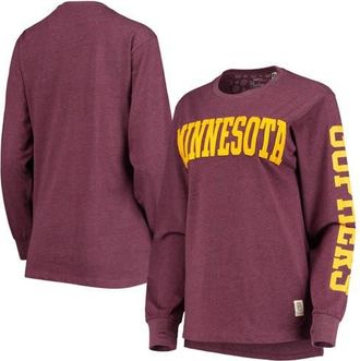 Pressbox Womens Pressbox Maroon Minnesota Golden Gophers Two-Hit Canyon Long Sleeve T-Shirt at Nordstrom, Size X-Large