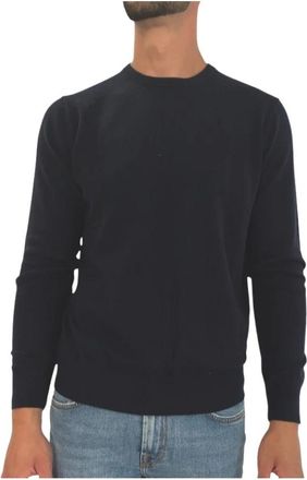 Saint Barth Maglione a maglia rasata fn. 12 - Heren - Ronde hals truien - Blauw - S - Wol - Truien & Vesten